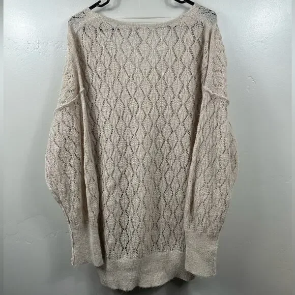 Free People Say Hello Sweater Taupe Brown Size Medium - Picture 4 of 7